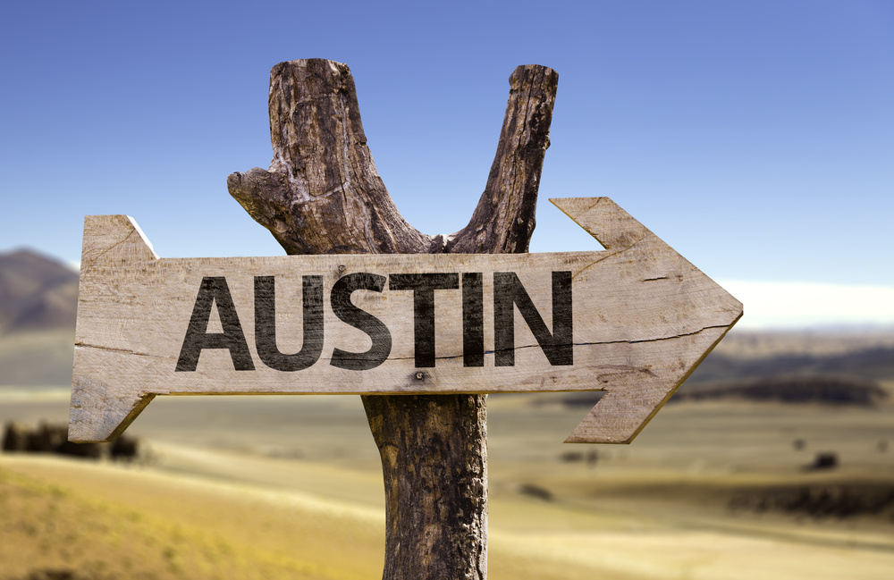 austin sign in desert