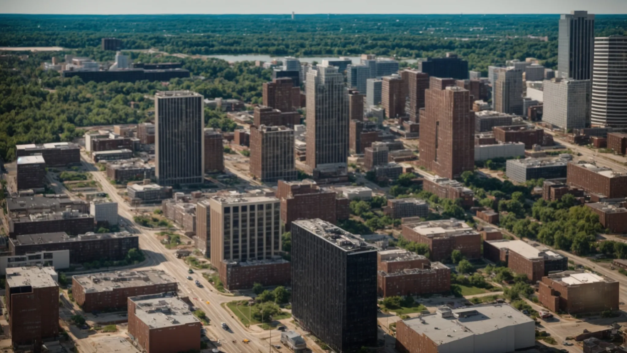 a dynamic split-screen image contrasting an urban skyline with bustling real estate activity in missouri against the tranquil rural landscapes of west virginia, vividly illustrating the stark differences in agent salaries influenced by local market dynamics.