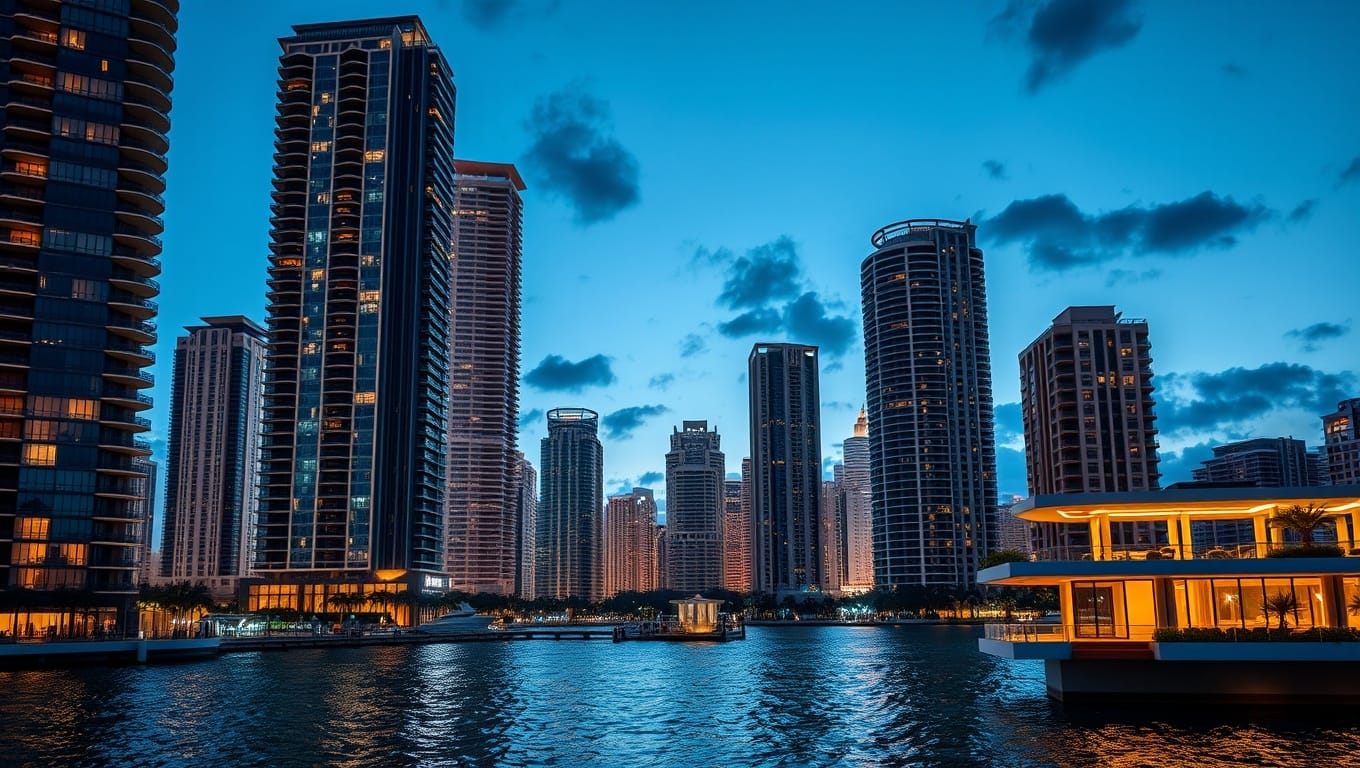 miami skyline at night